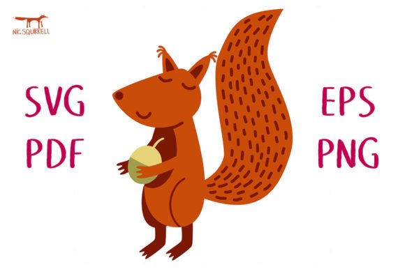 Download Squirrel with Acorn SVG Cut File - Premium Resources