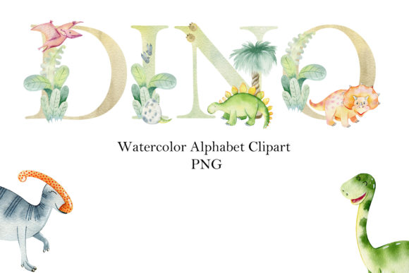 Download Watercolor Dinosaur Alphabet. - Premium Resources