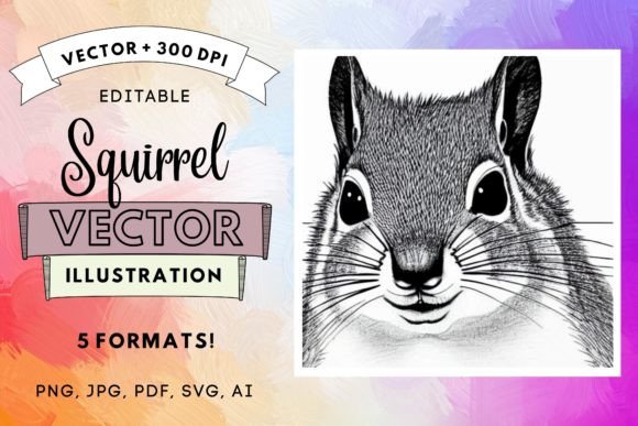 Download Vector Portrait of a Cute Squirrel SVG - Cute squirrel svg Collection